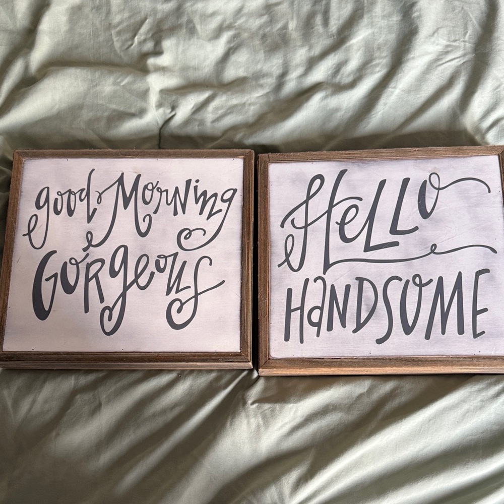Two home decor signs